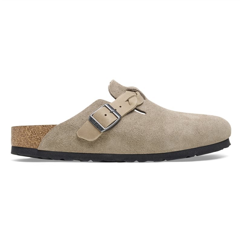 Birkenstock Boston Braided Suede Leather - Taupe