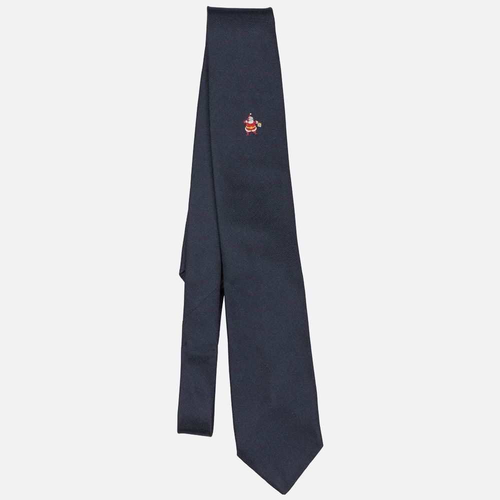 Tie Silk - Navy Santa Clause