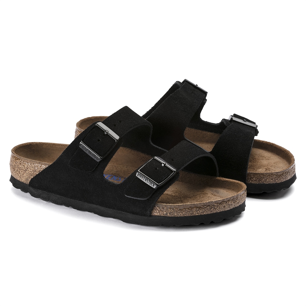 Arizona Soft Footbed Suede Leather - Black