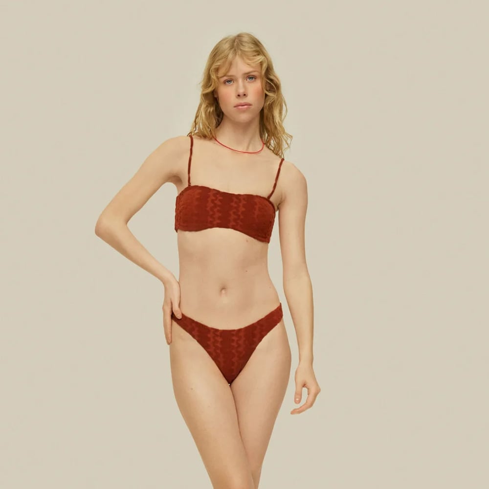 Scribble Baia Bikini Top - Terracotta