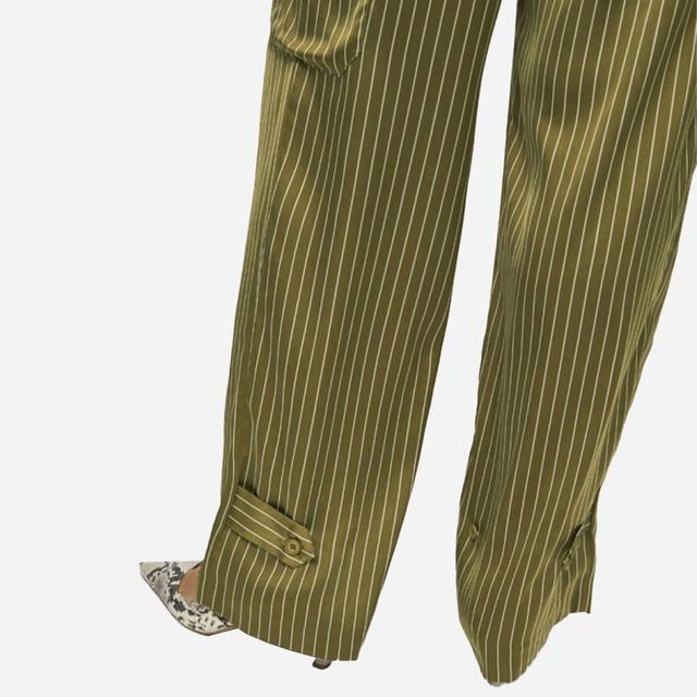 Harlow Pinstripe Pant - Green Clay