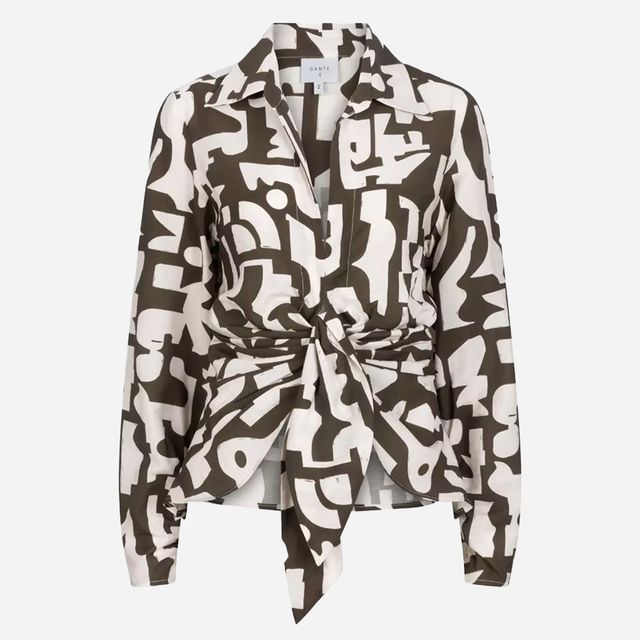 Ozane Printed Drapey Blouse - Jungle Leaf