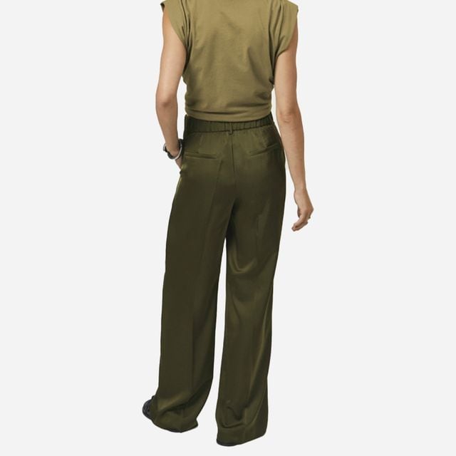 Jules Satin Pant - Jungle Leaf