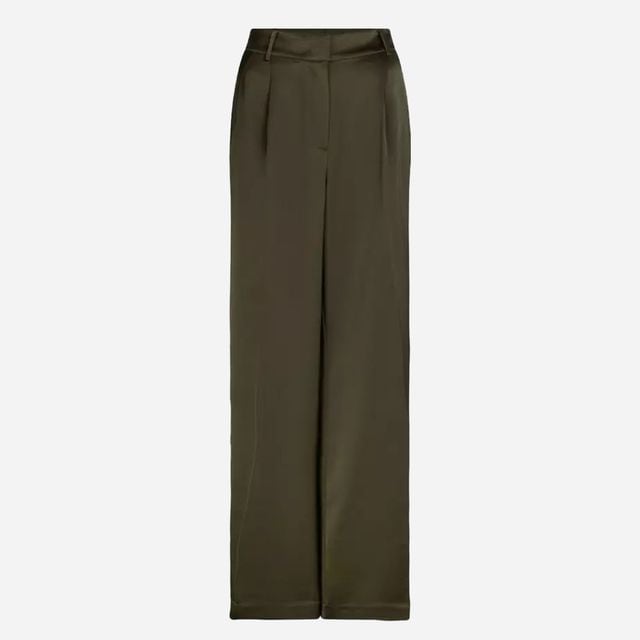 Jules Satin Pant - Jungle Leaf