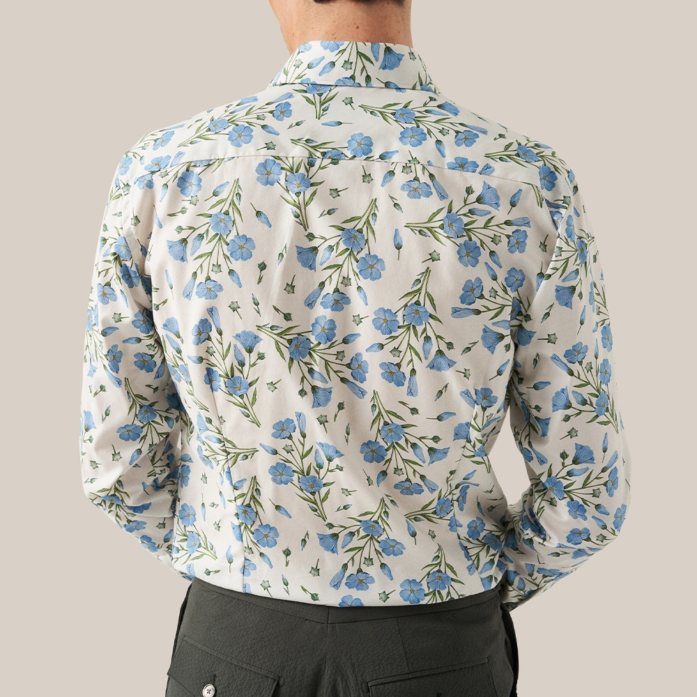 Contemporary Floral Signature Twill Shirt - White Melange Floral