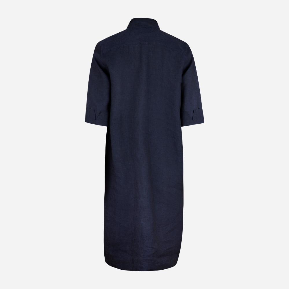 Aud Linen Dress - Navy