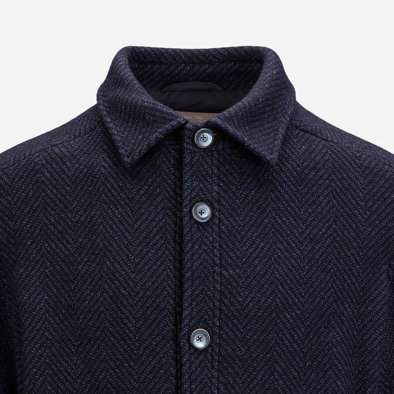 Resort Shirt In Damasco - Blu Navy