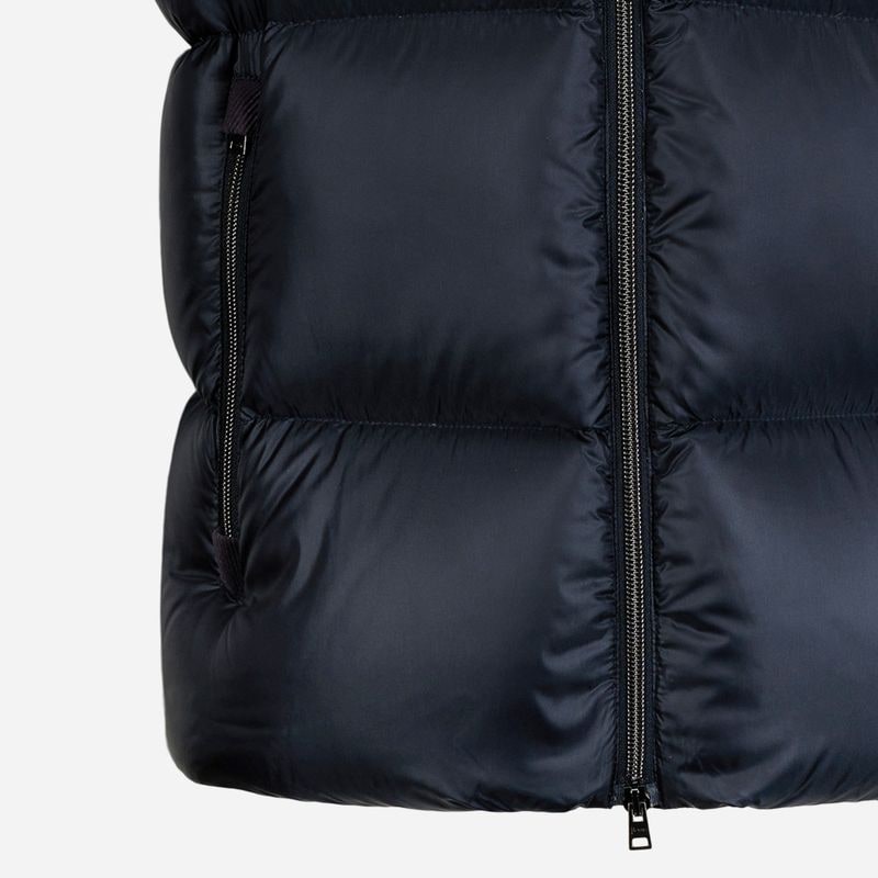 Vest Hoodie With Corduroy - Blu Navy