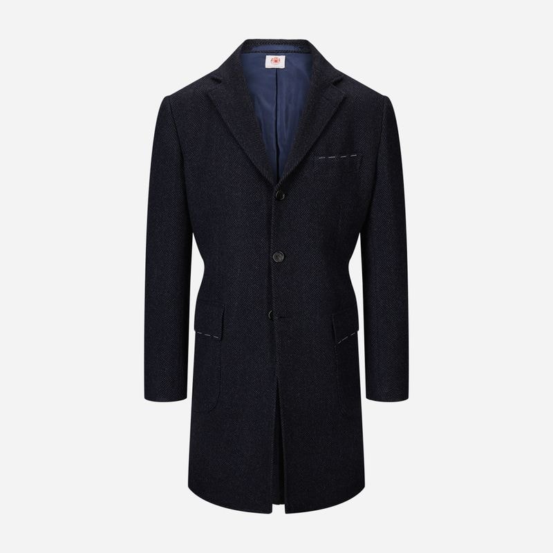 Coat Firenze - Navy Herringbone