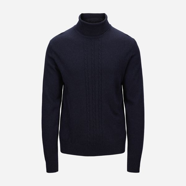 Maglia Turtleneck - Navy Cable