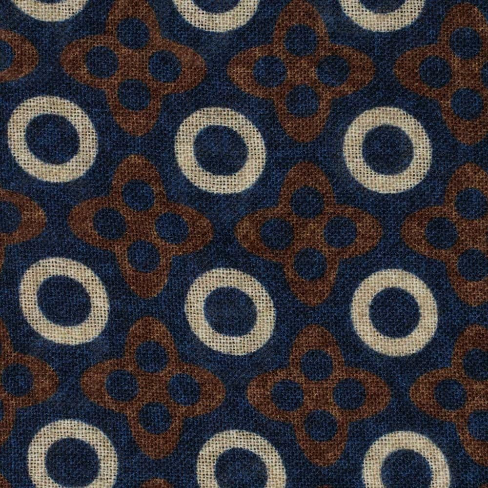 Scarf Wool - Dk Navy-Brown-White
