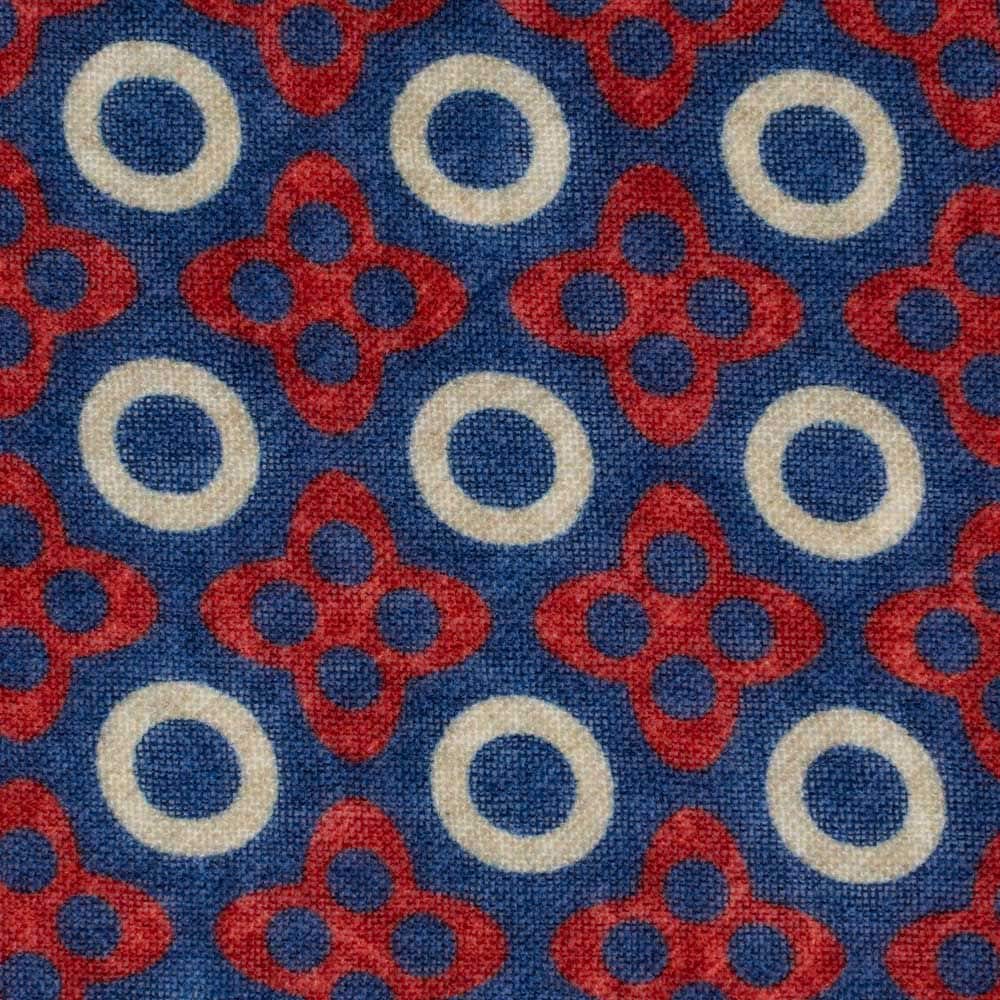 Scarf Wool - Blue-Red-White