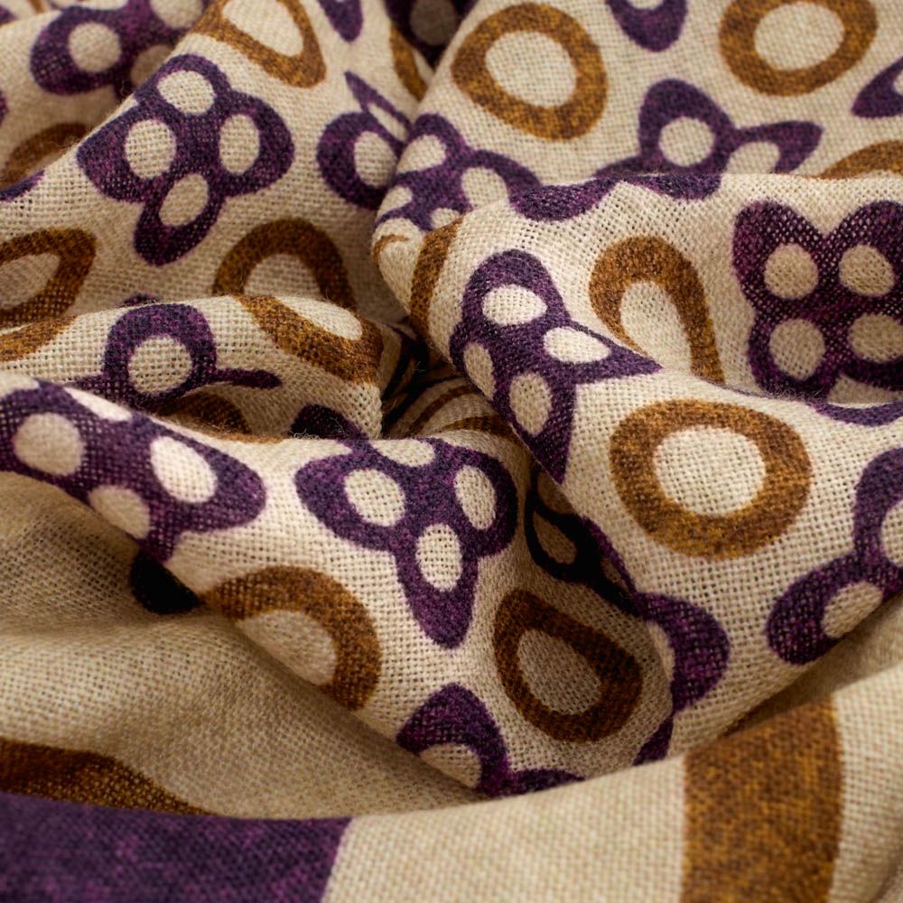 Scarf Wool - White-Beige-Lilac