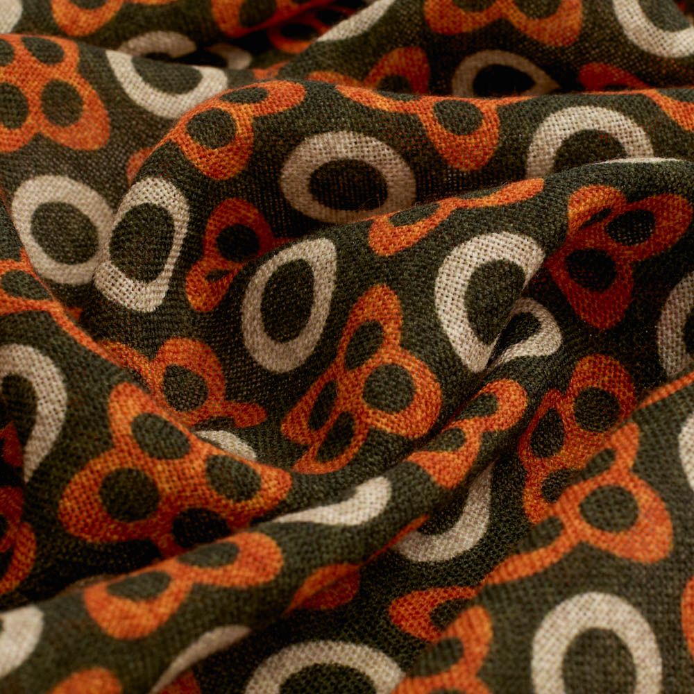 Scarf Wool - Brown-Orange-White