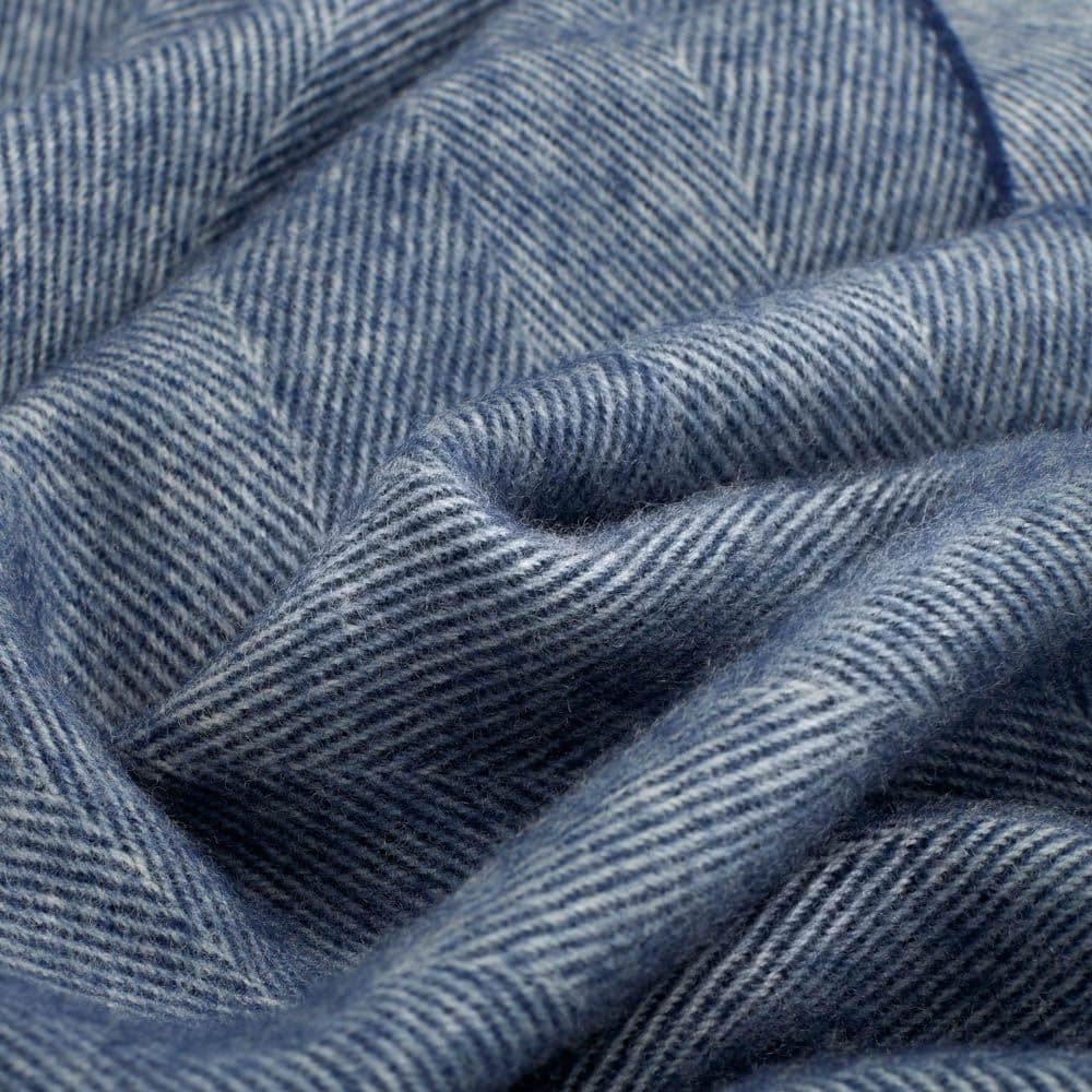 Scarf Wool - Herringbone Navy