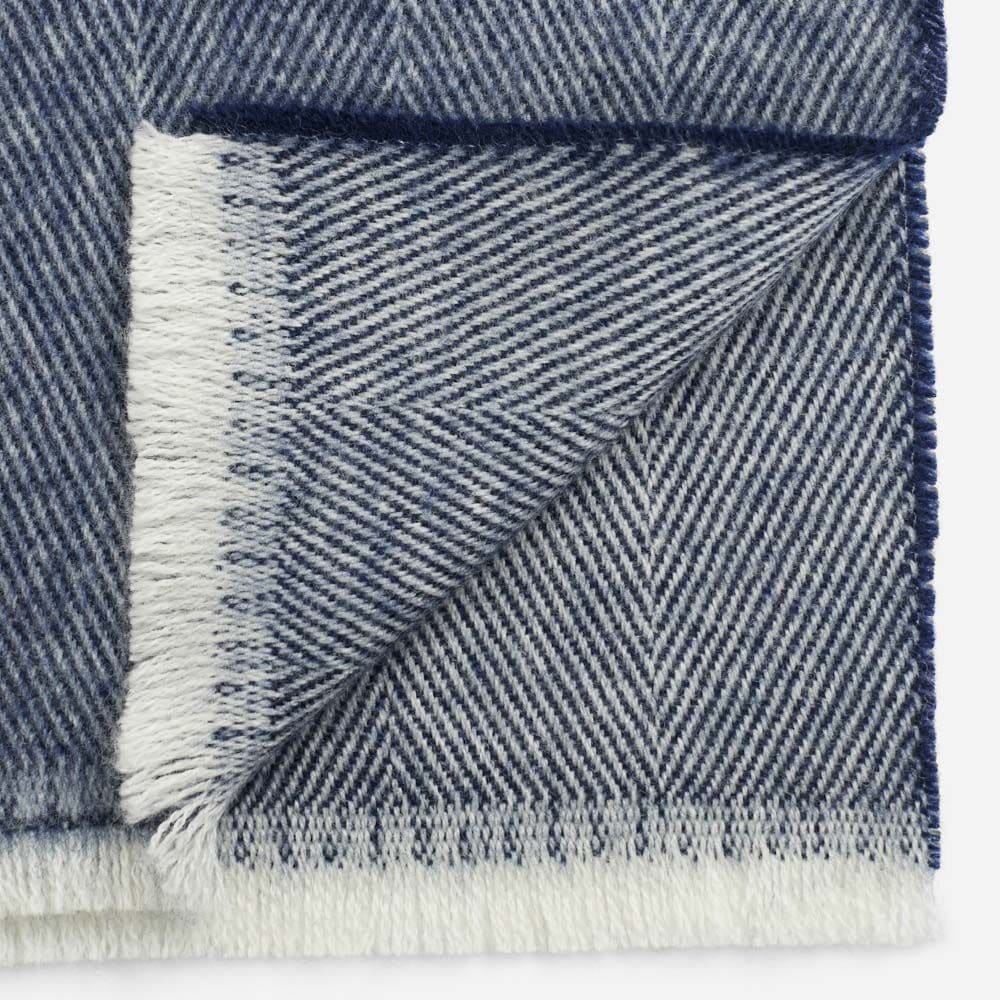 Scarf Wool - Herringbone Navy