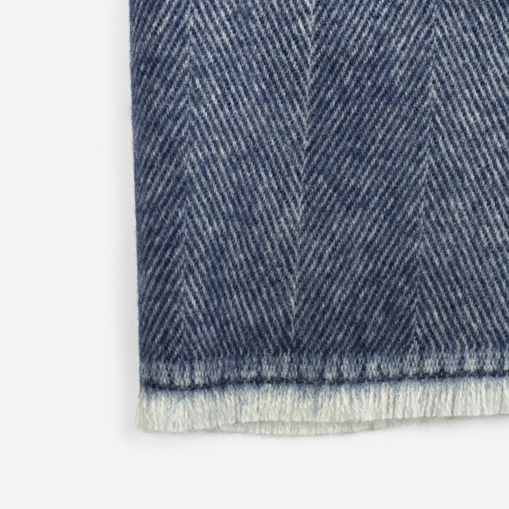 Scarf Wool - Herringbone Navy