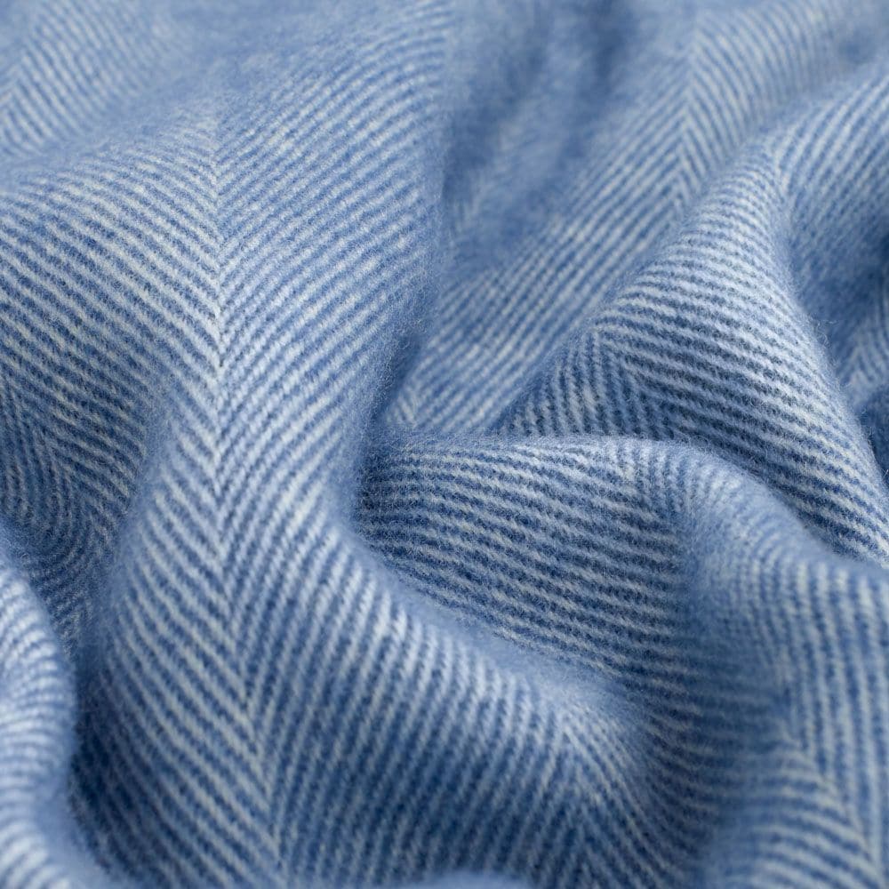 Scarf Wool - Herringbone Blue