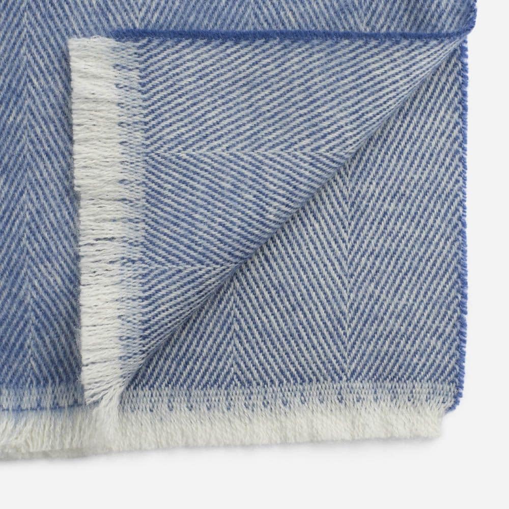 Scarf Wool - Herringbone Blue