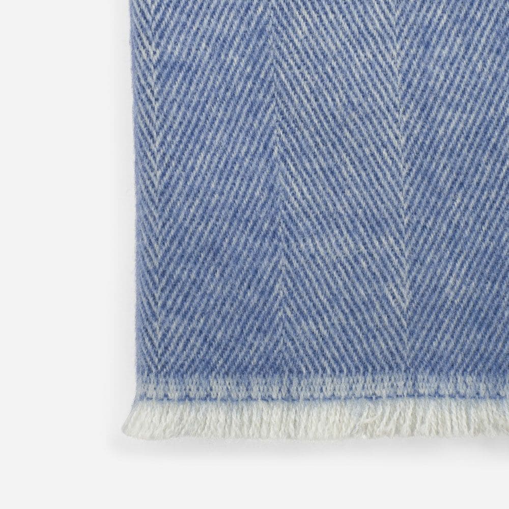 Scarf Wool - Herringbone Blue