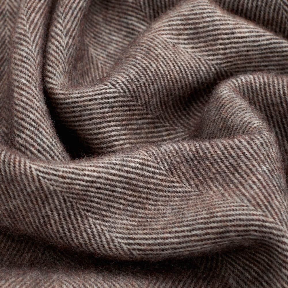 Scarf Wool - Herringbone Dark Brown