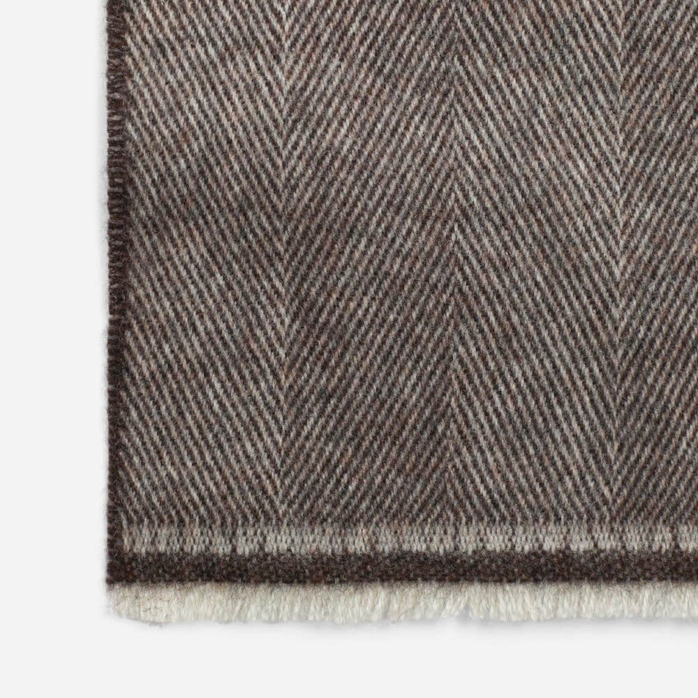 Scarf Wool - Herringbone Dark Brown