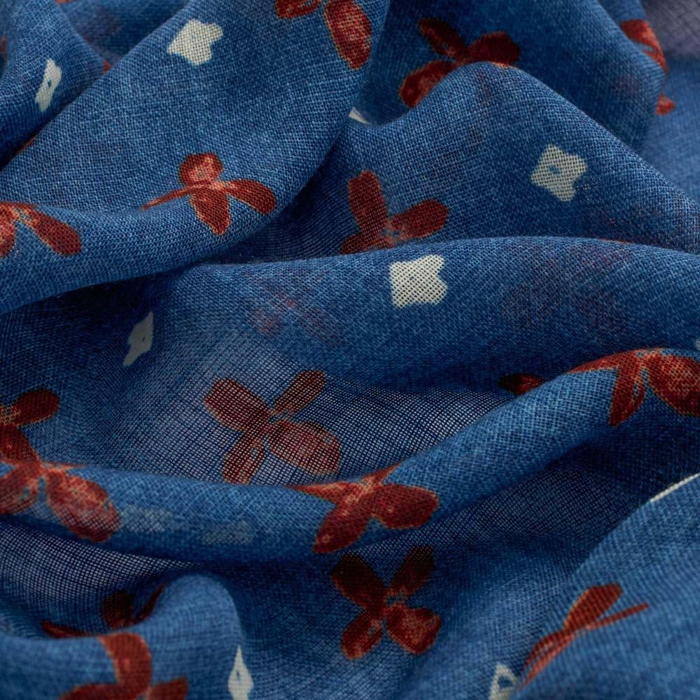 Scarf Wool - Blue-Red