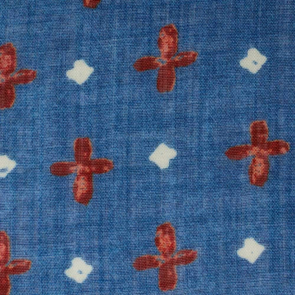 Scarf Wool - Blue-Red