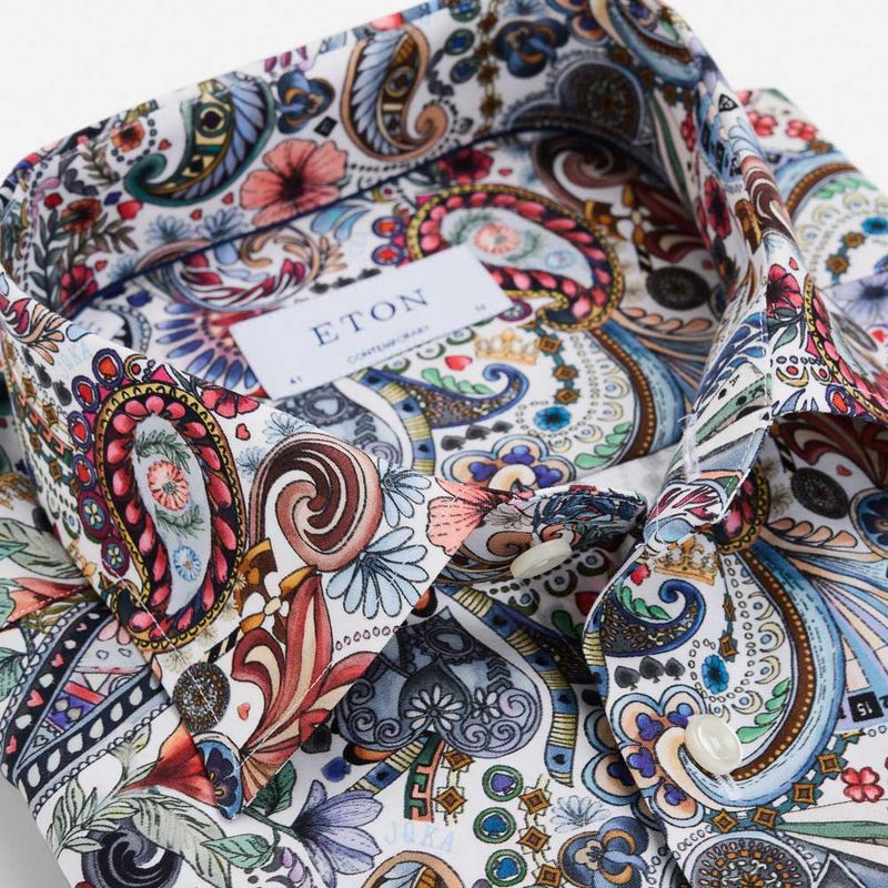 Contemporary Twill Shirt - Red Motif