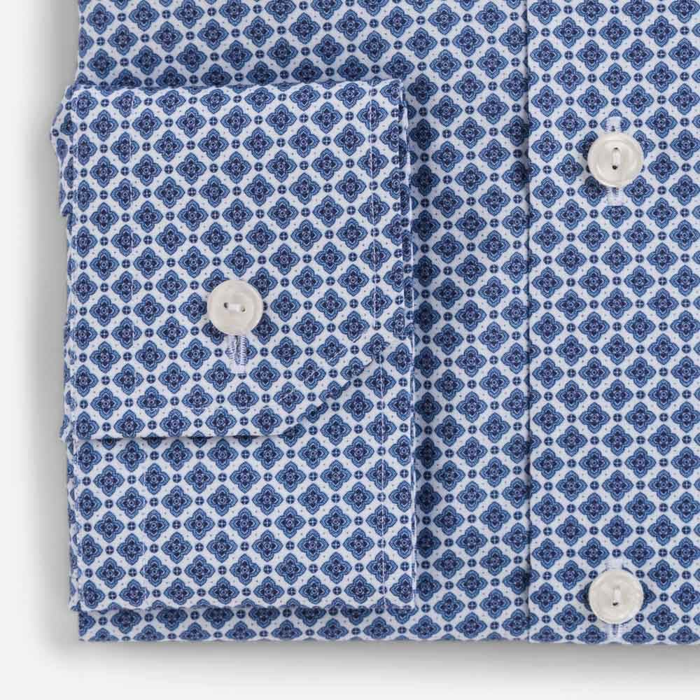 Slim Cotton-Tencel Shirt - Ligth Blue Medallion