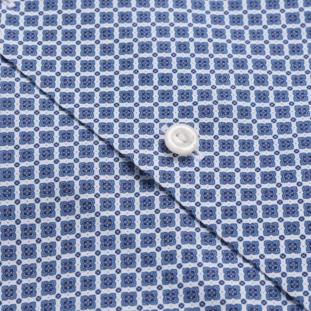Slim Cotton-Tencel Shirt - Ligth Blue Medallion