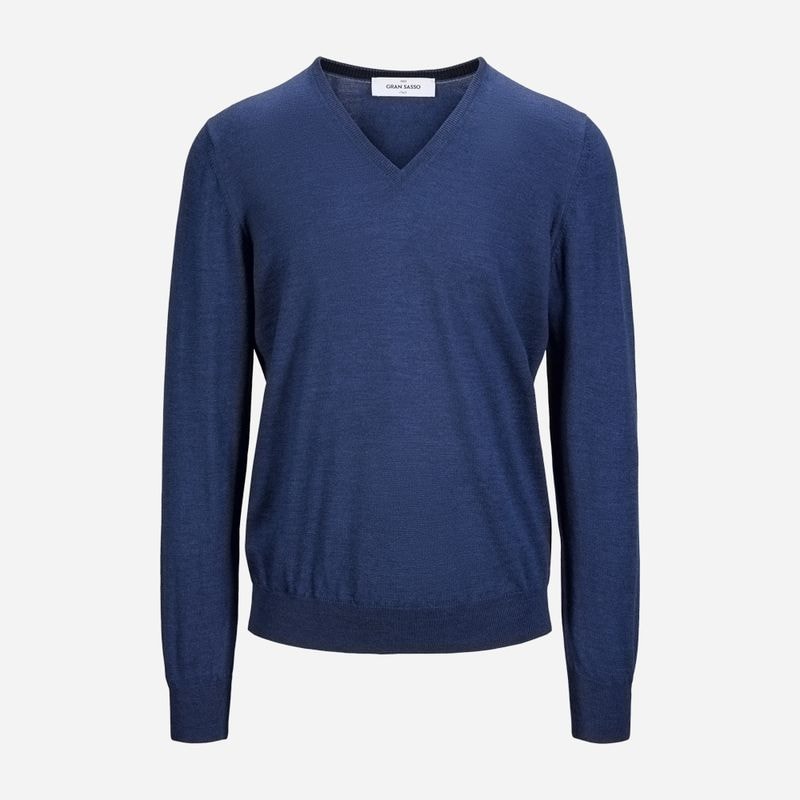 V-Neck Merino - Blue