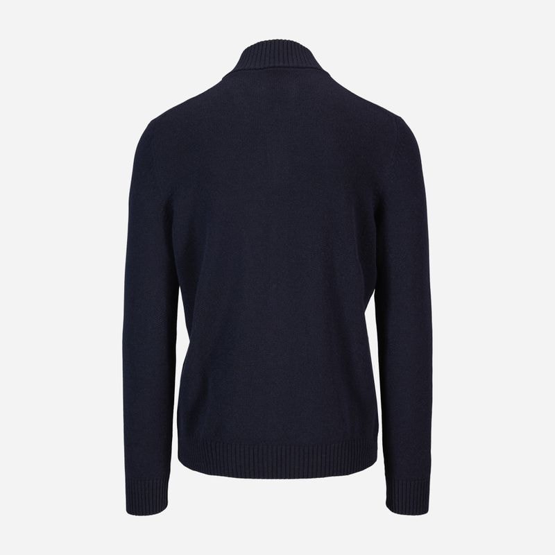 Full Zip Jacket Wool-Cashmere - Navy