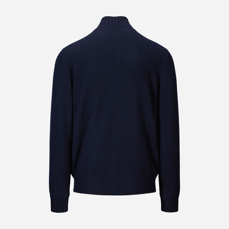 Full Zip Jacket Felted Cashmere - Navy
