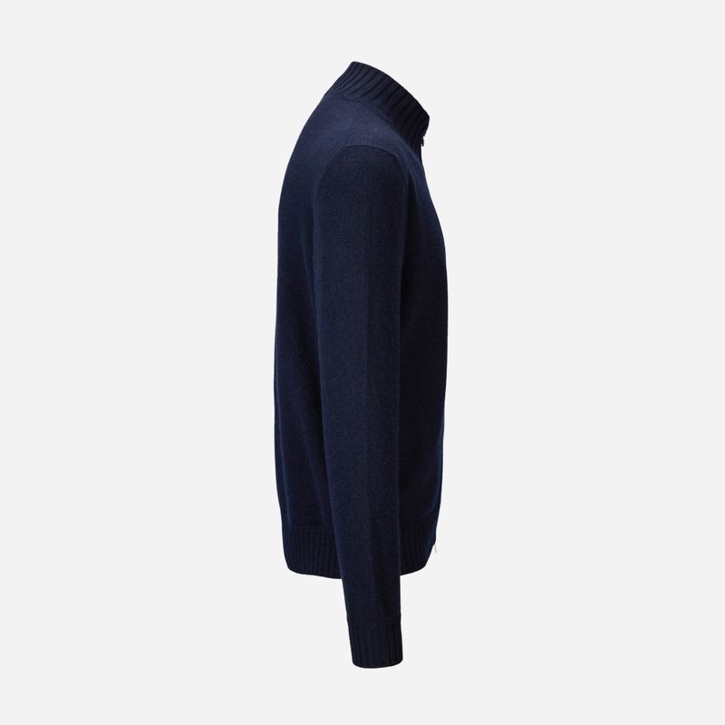 Full Zip Jacket Felted Cashmere - Navy