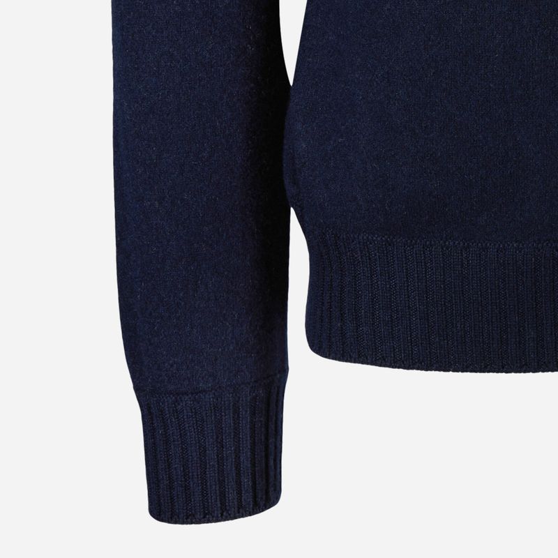 Full Zip Jacket Felted Cashmere - Navy