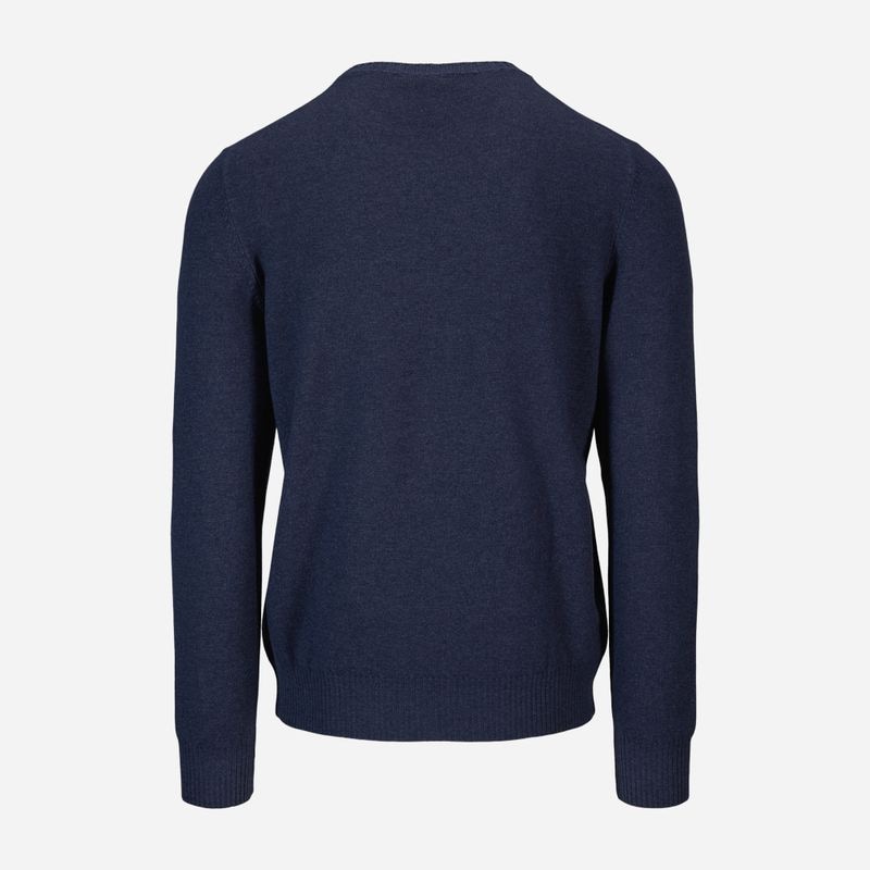 Crew Neck Vintage Wool-Cashmere - Navy