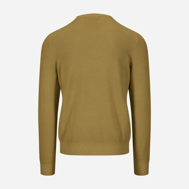 Crew Neck Vintage Wool-Cashmere - Yellow