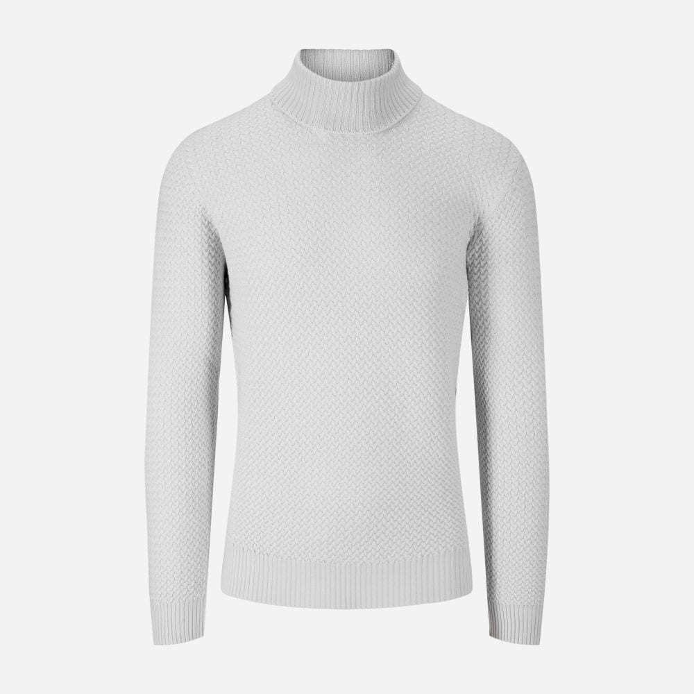 Turtle Neck Braided Wool - Ligth Grey