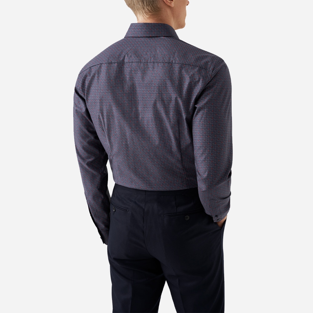 Slim Signature Twill Shirt - Navy Blue Micro Paisley