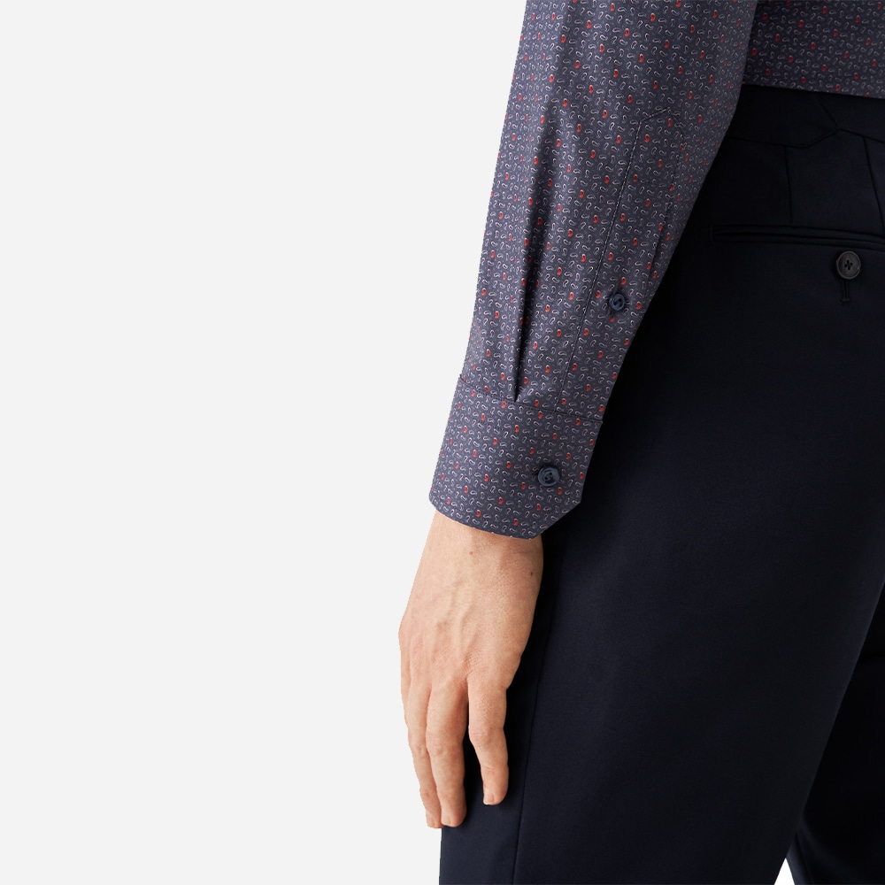 Slim Signature Twill Shirt - Navy Blue Micro Paisley