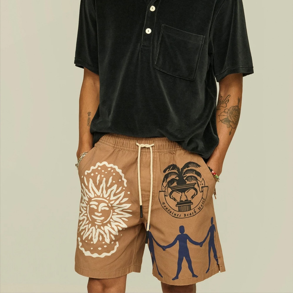 Helios Canvas Shorts - Beige