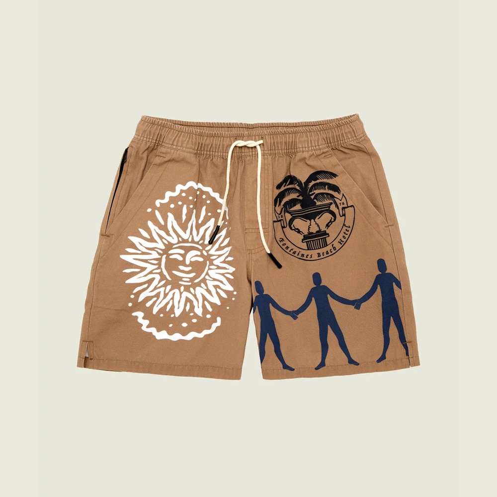 Helios Canvas Shorts - Beige