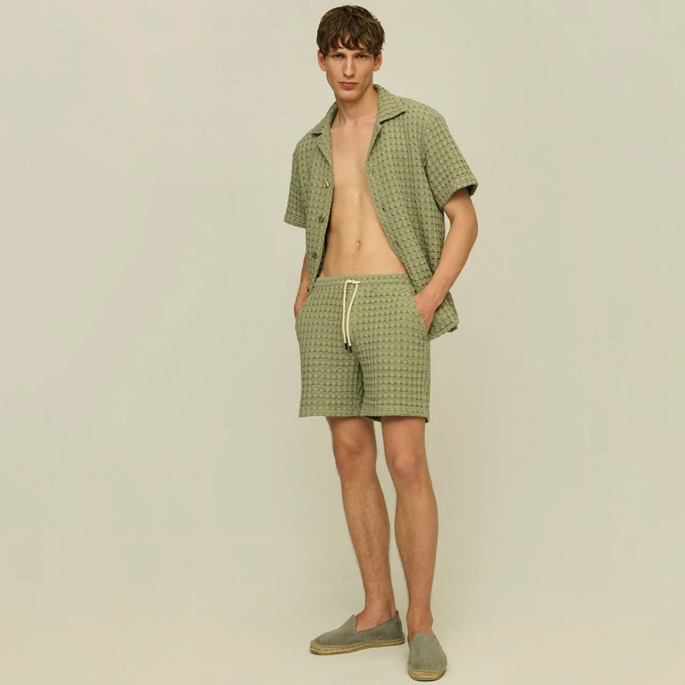 Waffle Shorts - Dusty Green
