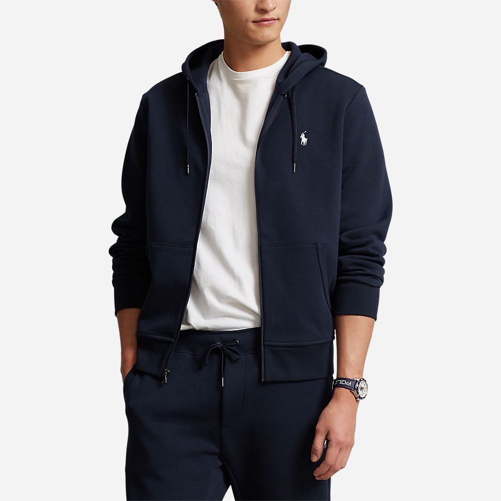 Double-Knit Full Zip Hoodie - Aviatr Navy