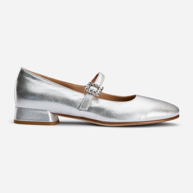 Ballerina Shoe - Metal Silver