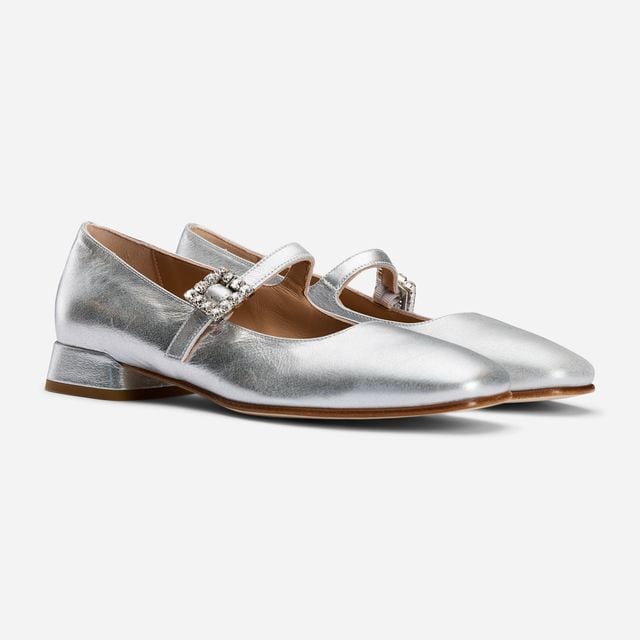 Ballerina Shoe - Metal Silver