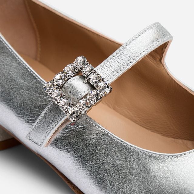 Ballerina Shoe - Metal Silver