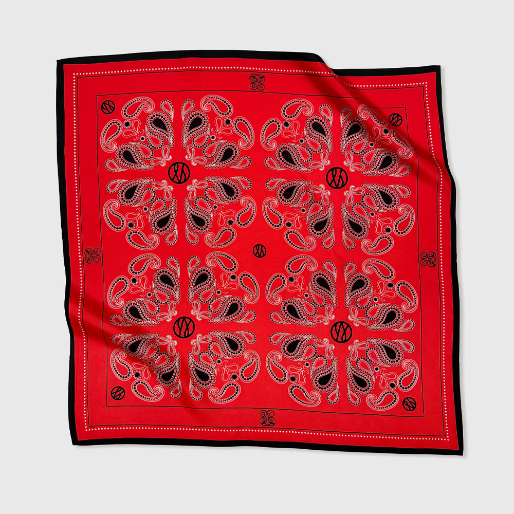 Grand Silk Paisley Scarf - Red
