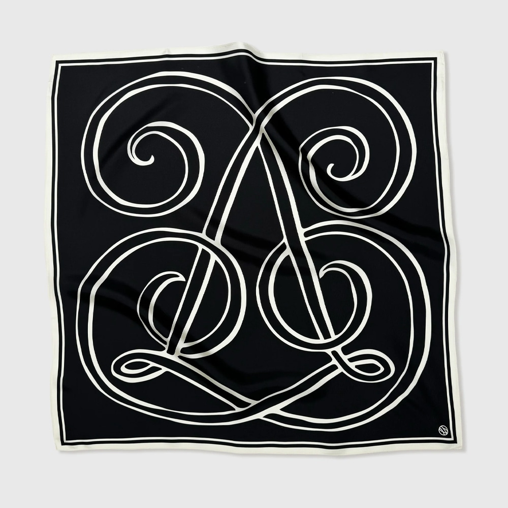 Monogram Silk Scarf - Black